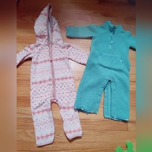 Bundle of 2 Baby Girl Size 12months Fleece Onesie